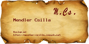 Mendler Csilla névjegykártya
